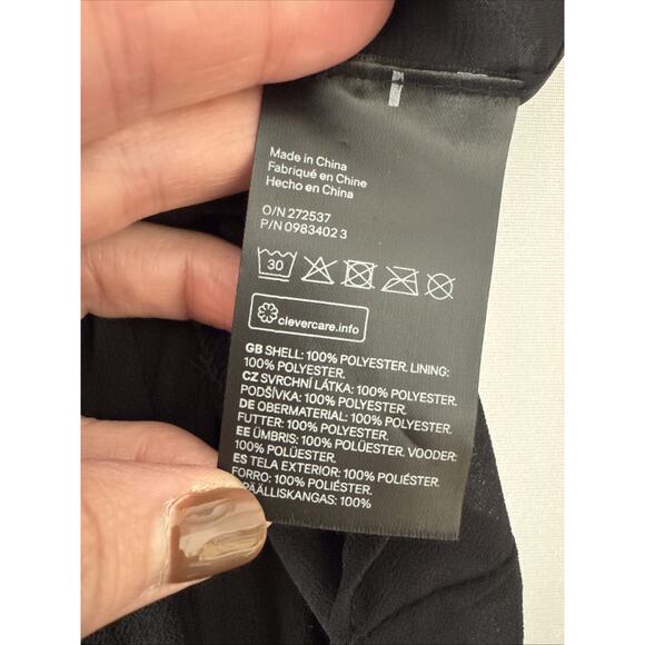 H&M Women’s M Whimsigoth Pleated Sleeveless Tunic Sheer Lined Blouse Boho Chic - Picture 4 of 8